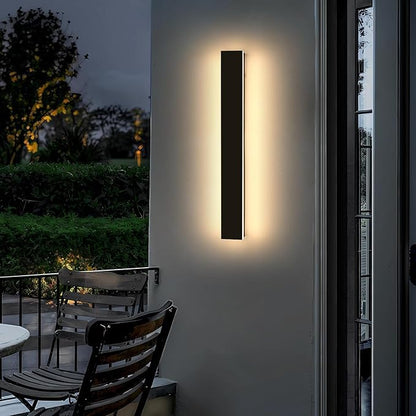 23.6inch Exterior Wall Lights for House, Modern Outdoor Wall Sconce, Dimmable 3000K-6000K, IP65 Waterproof, Outside Long Strip Light, Wall Mount Lighting for Porch, Garage with Remote Control