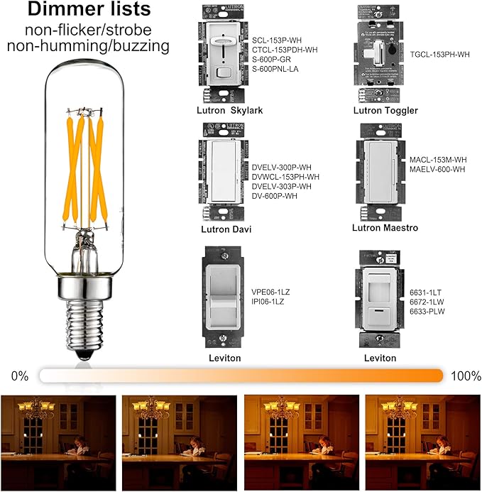 LiteHistory Dimmable E12 LED Bulb 6W Equal 60 watt led Light Bulb Warm White 2700K T6 T25 E12 Candelabra Bulb 60 watt for Chandeliers,Ceiling Fan,Pendant,Wall sconces AC120V 600LM e12 Bulb 12Pack