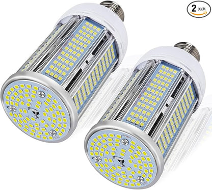 2 Pack 400W Equivalent LED Corn Light Bulb 6000 Lumen Led Corn Bulb 50W Super Bright 5000K Daylight White E26/E27 Base LED Light Bulb for Home Garage Lighting Garage Backyard Office Household