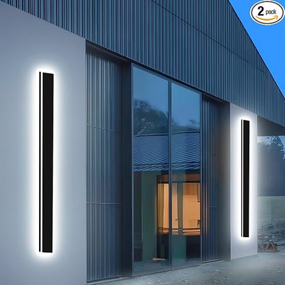 Picico Outdoor Wall Lights Exterior 39IN 2PC,4.33in Wide Dimmable Modern Outdoor Sconce Lighting Fixtures,Contemporary Porch Light,Long LED Outside Garage Lights for Front Door and Entrance