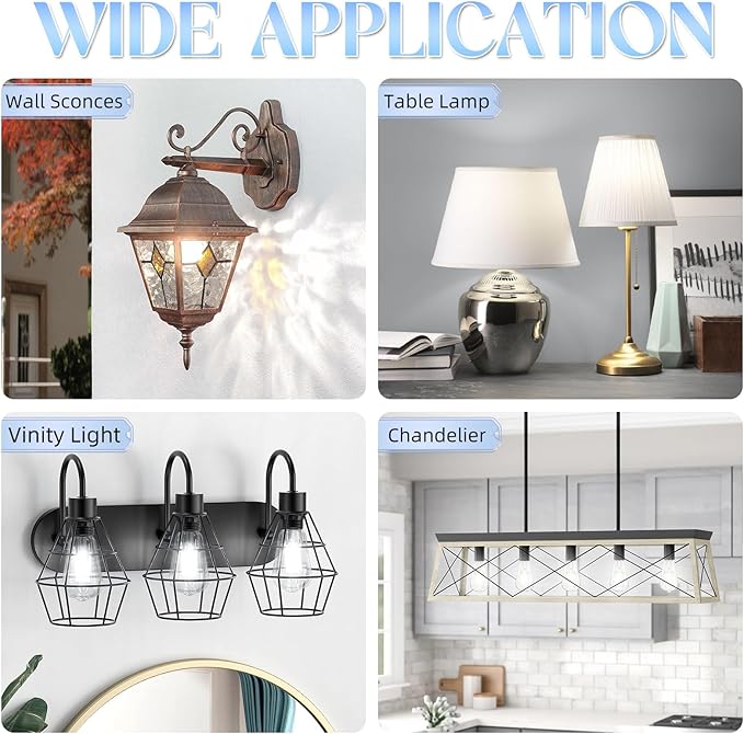 Edison Bulbs, E26 LED Bulb 60 watt Equivalent, Non-Dimmable, Cool White 4000K, ST58 Vintage Light Bulbs, 90+ CRI, 6W, 600LM, E26 Medium Base, Clear Glass, 12 Pack