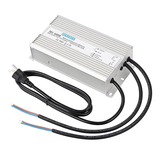 LED Driver 36V600W Waterproof Power Supply AC90-135V to DC36V16.6A IP67 Waterproof Low Voltage Transformer Suitable for Outdoor LED Lighting Lawn Lights and 36V DC Equipment