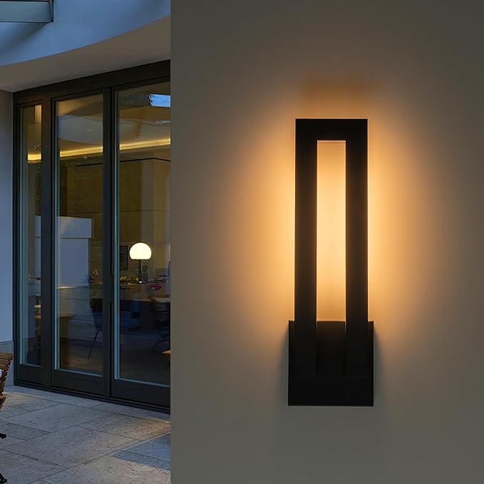 Large Outdoor Wall Sconce, 22.5 inch Modern LED Wall Lights Fixture, Black Exterior Porch Light, Waterproof Patio Light Fixture Wall Mount for House, Yard, Commercial Use