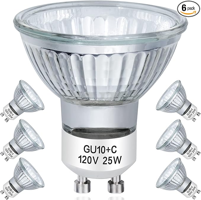 Halogen Bulb 25W GU10 120V NP5 Replacement Bulb for Candle Warmer, Scent Wax Burner MR16 JDR Dimmable, Warm White 2700K,Pack of 6