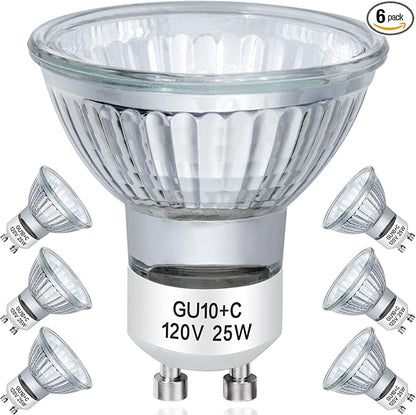 Halogen Bulb 25W GU10 120V NP5 Replacement Bulb for Candle Warmer, Scent Wax Burner MR16 JDR Dimmable, Warm White 2700K,Pack of 6