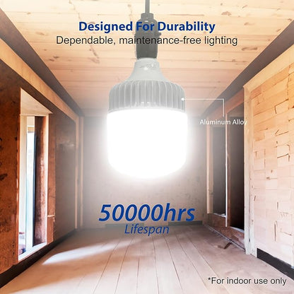 LED Light Bulb, 5000 Lumens, 36W Equivalent, 5000K Daylight, E26 Base, 50,000 Hours Lifetime, Non-Dimmable, Indoor Use Only, for Garage, Workshop, Warehouse, Basement, 1 Piece