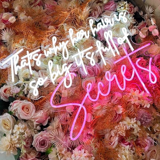 That's why her hair is so big it's full of secrets beauty salon LED neon sign,Girl Boss Sign, 100% handmade led neon sign lights Size:25inches