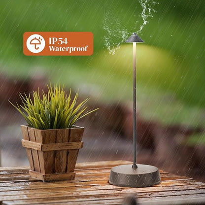 Cordless Table Lamp Rechargeable, Battery Operated 6000mAh Desk Lamp Touch Dimmable Lamp Outdoor Waterproof Portable Wireless Table Light, Small Table Lamp for Restaurant Bar/Outdoor (Gray-2PC)