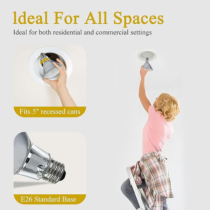 Par30 39W Long Neck Halogen Flood Light Bulbs 6pcs, 120V 2700K Warm White Dimmable High Brightness, E26 Base, Great for Accent Lighting, Tracking Light, Recessed Light Bulb