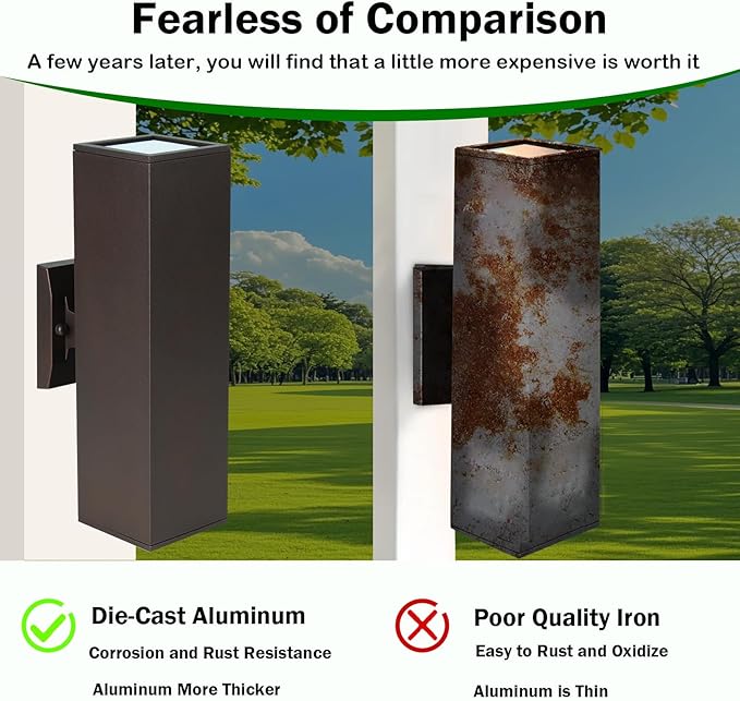Dusk to Dawn Outdoor Wall Light,Patio Wall Light Fixture, Oil Bronze Porch Lights Outdoor Wall, Anti Rust Waterproof Outside Wall Sconces for Garage, Balcony, Entrance - ETL