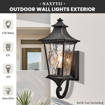 Outdoor Wall Lights Modern Outdoor Wall Sconce Light 21 Inch Large-Sized Exterior Porch Lights Wall Mount for Front House Garage and Entryway Black Finish Waterproof