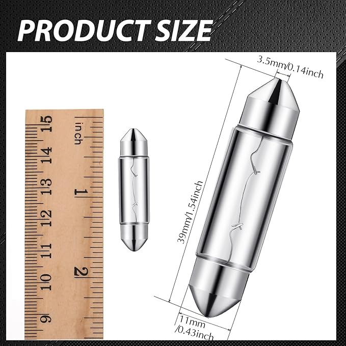 10 Pcs Xenon Festoon Light Bulb 12 Volt Xenon Bulb 39mm Under Cabinet Light for Counter Lighting and Under Cabinet Lighting in Kitchen(10 Watt)