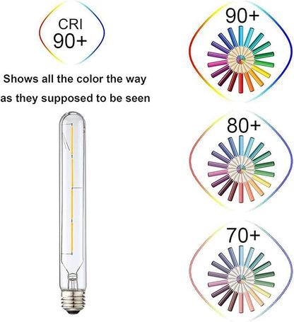 XININSUN T10 Led Bulb,8.9 Inch Long Tubular Led Light Bulbs,40Watt Equivalent, 400lm,E26 4W led t10 Bulb,LED Filament Light Bulb,Dimmable Long Light Bulbs,Clear Glass,4 Pack.(Daylight 4000K)
