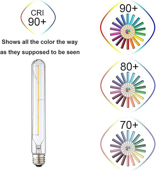 XININSUN T10 Led Bulb,8.9 Inch Long Tubular Led Light Bulbs,40Watt Equivalent, 400lm,E26 4W led t10 Bulb,LED Filament Light Bulb,Dimmable Long Light Bulbs,Clear Glass,4 Pack.(Daylight 4000K)