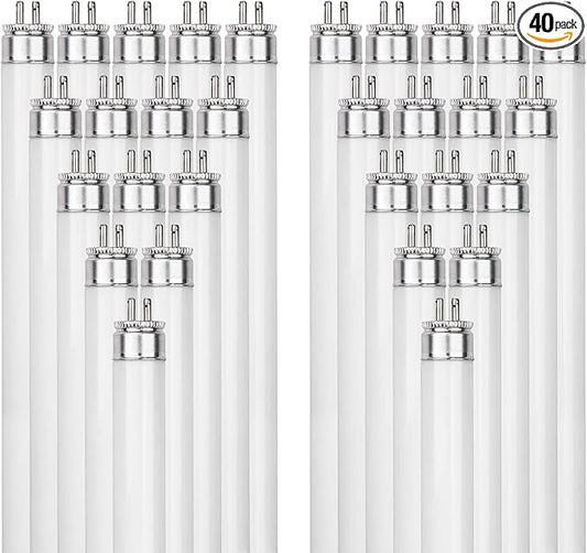 Sunlite 30320 F21T5/835 3 Foot T5 Linear Fluorescent Lamp, 21 Watts, 1900 Lumens, 3500K Neutral White, Miniature G5 Bi-Pin Base, ROHS Compliant, High Performance Straight Tube, 40 Pack