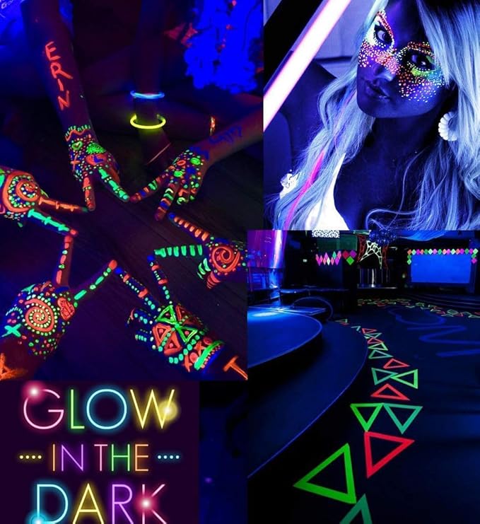 CICINY UV LED Black Light Bulbs 2 Pack, A19 E26 8W Blacklight Bulb for Glow in The Dark, UVA Level 385-400nm, Blacklight Light Bulbs for Parties Body Paint Fluorescent Poster Pet Stains