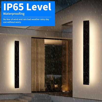 Mikeru 2 Pack Upgraded 57" Long LED Wall Sconce, 4.3" Wide IP65 Waterproof Outdoor Wall Lights, 3000K Warm White Exterior Lighting Fixtures for Front Porch, Garage, Basement & Patio
