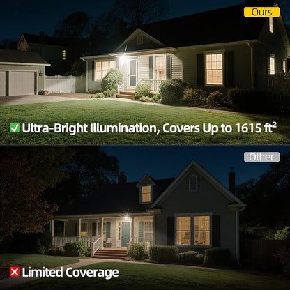 WeDo LED Flood Light 200W Equivalent – 150W Plug-in Outdoor Spotlight, 6500K Bright Daylight, IP65 Waterproof Security Light for Driveway, Building, Warehouse, Front Yard