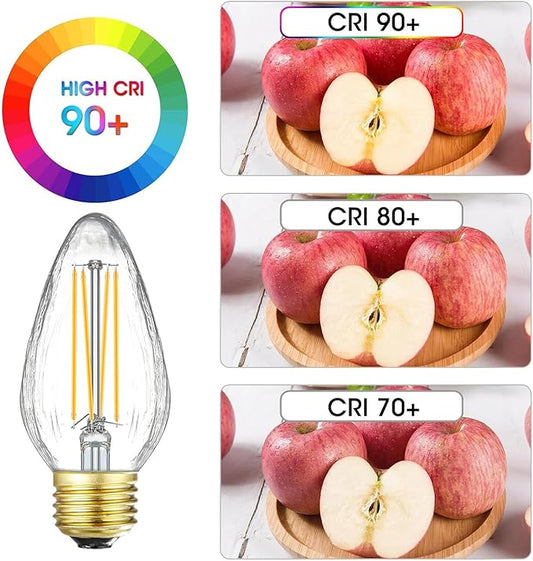 Leools E26 Vintage Edison Bulbs 8W Dimmable LED Bulbs Soft White 3000K 800lm 120V AC E26 Medium Base Light Bulbs for Pendant Light Fixture，6 Pack