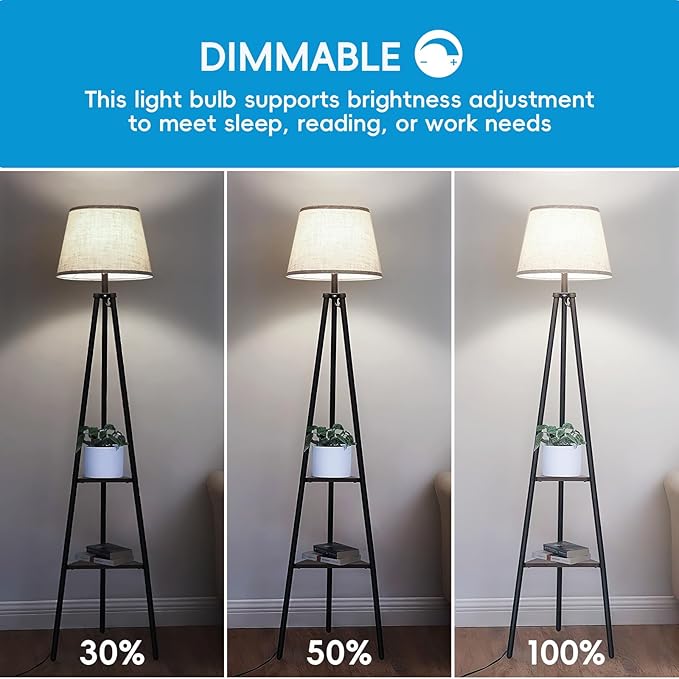 Jensense Edison LED Light Bulbs 8Watt Dimmable, 2700K Warm White, E26 Base, 60watt Equivalent, Vintage Bulbs 800lm CRI 90 Clear Glass, 4 Pack