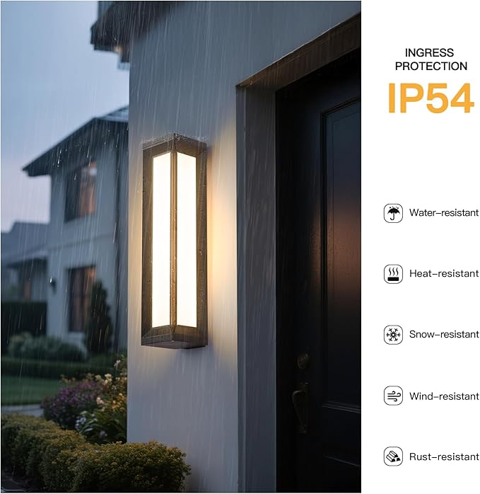 Outdoor Wall Lights Exterior, 26" Large Wall Sconce for House, 3000K LED Outside Front Door Light Fixture Wall Mount, Modern Porch Lights Waterproof Garage Lamp Patio Lighting Entryway Lantern