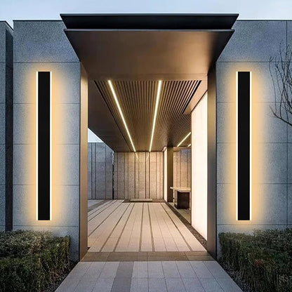 Yaohong 48 inch Outdoor Long Wall Lights for House, 2 Pack LED Dimmable Black Exterior Wall Sconce IP65 Waterproof Outdoor Porch Lights Wall Mount for Living Room Patio Corridor Courtyard