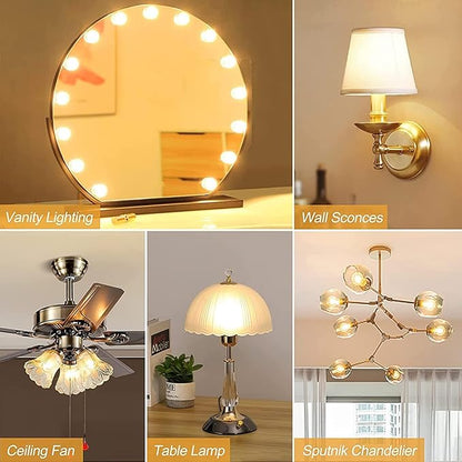 XININSUN E12 G16.5 Light Bulb,40 Watt Candelabra Light Bulb, Dimmable Warm White 2700K 400lm G50 4w Led Globe Bulbs Vintage LED Filament Edison Candle Bulb with Decorative,6Pack