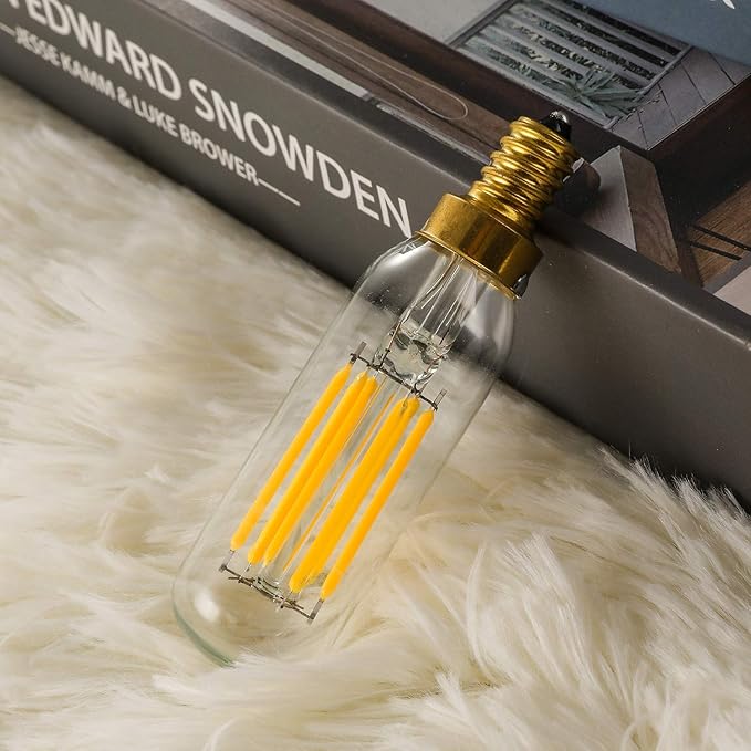 Leools E12 LED Bulb Dimmable 6W Equal 60 watt Light Bulb Soft White 3000K T6 T25 E12 Candelabra Bulb 60w for Chandeliers,Ceiling Fan e12 Light Bulb,Pack of 12.