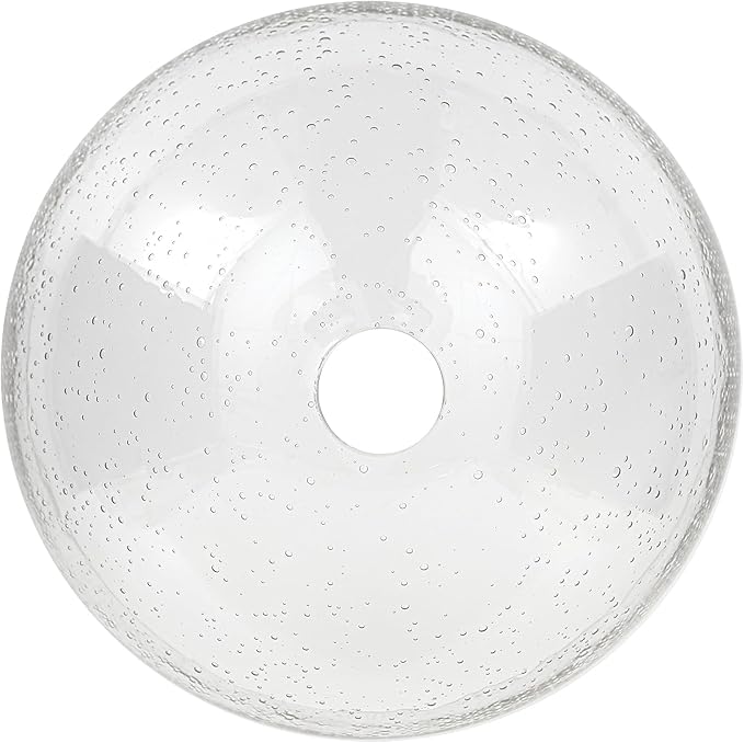 Bowl Glass Lamp Shade Replacement, 1-5/8 inch Fitter, 11.8" Diameter, 6.1" Height, Clear Seeded Bubble Effect Globe Cover