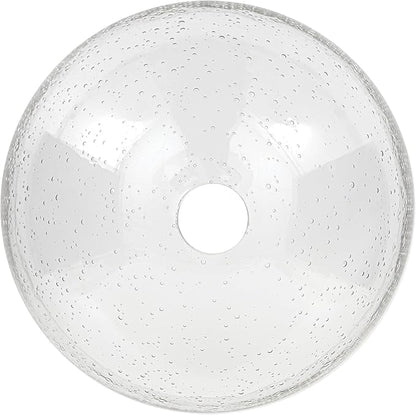Bowl Glass Lamp Shade Replacement, 1-5/8 inch Fitter, 11.8" Diameter, 6.1" Height, Clear Seeded Bubble Effect Globe Cover