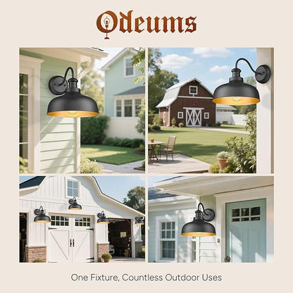 Outdoor Wall Light Fixture, Farmhouse Barn Light, Farmhouse Weatherproof Exterior Wall Sconce, Anti-Rust Outside Lantern Lamp for Porch, Patio, Garage (Black, Regular-6Pack)