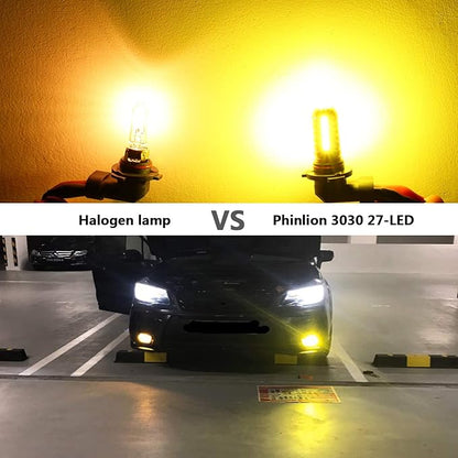 PHINLION 3000 Lumens Golden Yellow H11 LED Fog Light Bulbs Super Bright 3030 27-SMD H8 H16 LED Bulb Replacement for DRL or Fog Lamps, 3000K Yellow