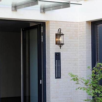 Milaii 18.5" H Copper Outdoor Wall Lights Exterior Waterproof Wall Sconce Light Fixture E26 Socket Oil Rubbed Bronze Porch Light with Clear Glass Lantern Wall Lamp for Front Porch Garage Patio