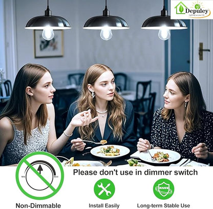 Depuley LED Light Bulbs E26: Edison LED Filament Bulbs 6W Equivalent 60W - Vintage Chandelier Lights Bulb 5000K Daylight White - ST58 Clear Glass Bulb 360°Omnidirectional Lighting 800LM 90+CRI 12 Pack