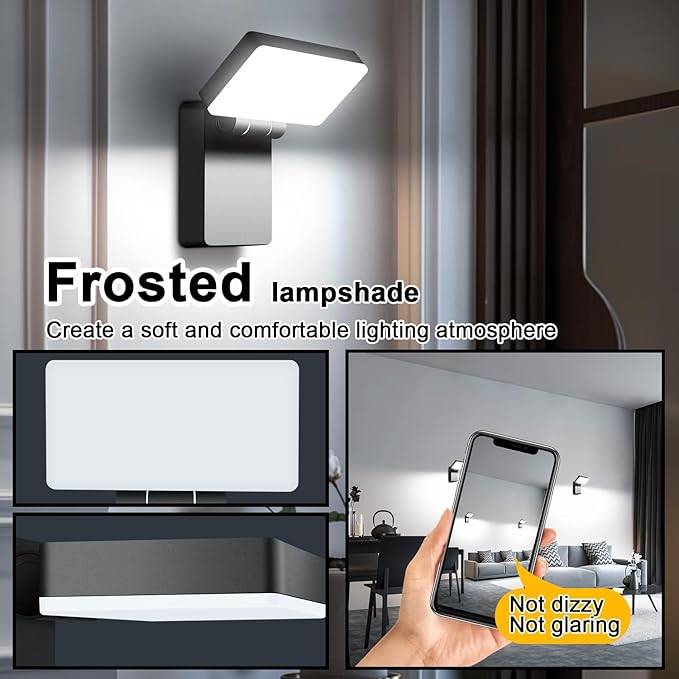 40W LED Outdoor Wall Light, 3000LM 5000K No-Glare Porch Light, IP65 Waterproof Anti-Rust, 360° Adjustable Head for Yard, Garage, Above Door (8Pack)