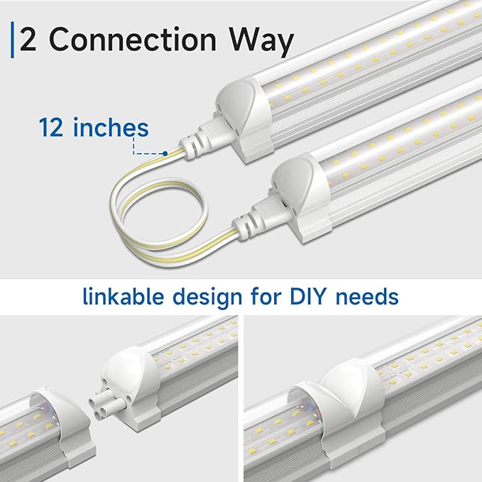SHINESTAR 4FT Led Shop Lights, 40W 5000LM 5000K LED Shop Light Super Bright 75% Energy-Saving Linkable T8 Light Tube Integrated Fixture for Workshop Garage Basement, 10 Pack