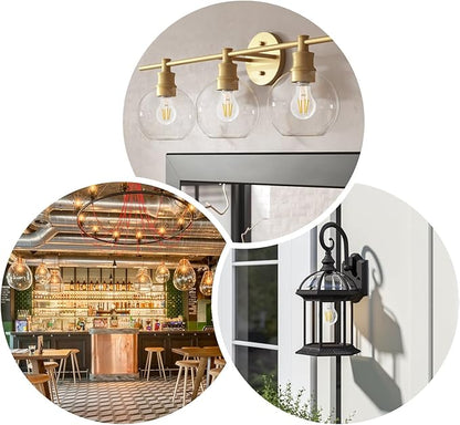 A19 E26 Base Dimmable Edison LED Bulb, 4W (40 Watt Equivalent) 3000K Soft Warm White, Vintage Clear Glass LED Filament Bulb for Home, Wall Sconce, Chandelier, 6 Pack (6W=60W 3000K Soft White)