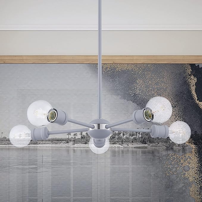 Livex Lighting 46135-80 5 Light Nordic Gray Chandelier