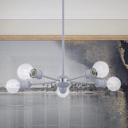 Livex Lighting 46135-80 5 Light Nordic Gray Chandelier