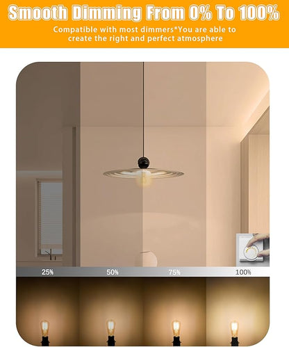 MASTERY MART 16 Pack Vintage Edison Bulbs, E26 Led Bulb 5.5W Equivalent to 60W, Dimmable, 2700K Soft White, High Brightness Antique ST19, Clear Glass