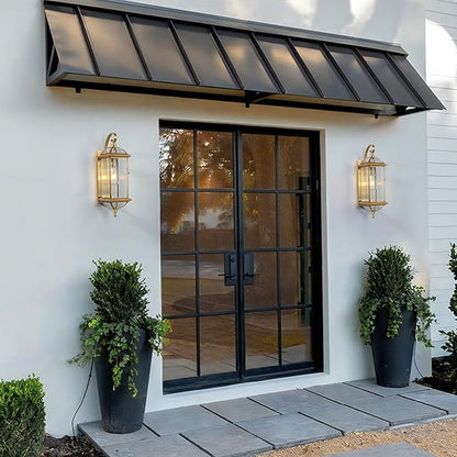 20'' H Brass Porch Light Copper Outdoor Light Fixture Oil Rubbed Finish Exterior Light Fixtures Large Outdoor Wall Lantern for Patio,Garage,Front Porch 1 Pack