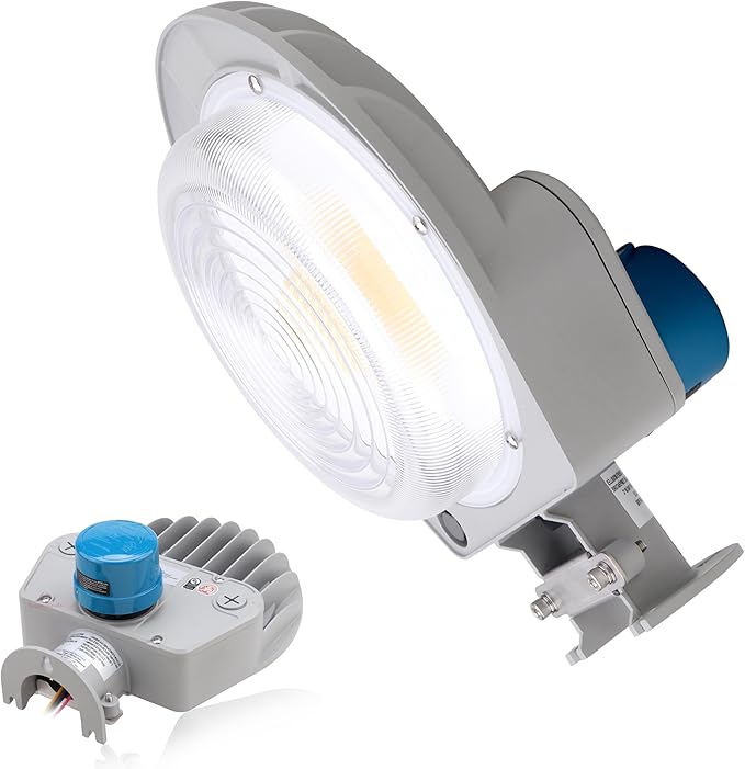 RuggedGrade 60W - Vontair Series - LED Barn Style Light with Photocell - 9,000 Lumens - Color Selectable 3000K/4000K/5000K - Gray Housing - Outdoor Light - DLC 5.1 Premium