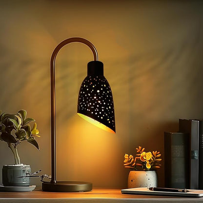 Small Lamp Shades Set of 2, ALUCSET Metal Lampshades 5.9" High x 4.7" Diameter x 1.65" Fitter, Torchiere Floor Lamp Shade Replacement, Laser Starlight Slanted Metal Standing Light Bulb Cover