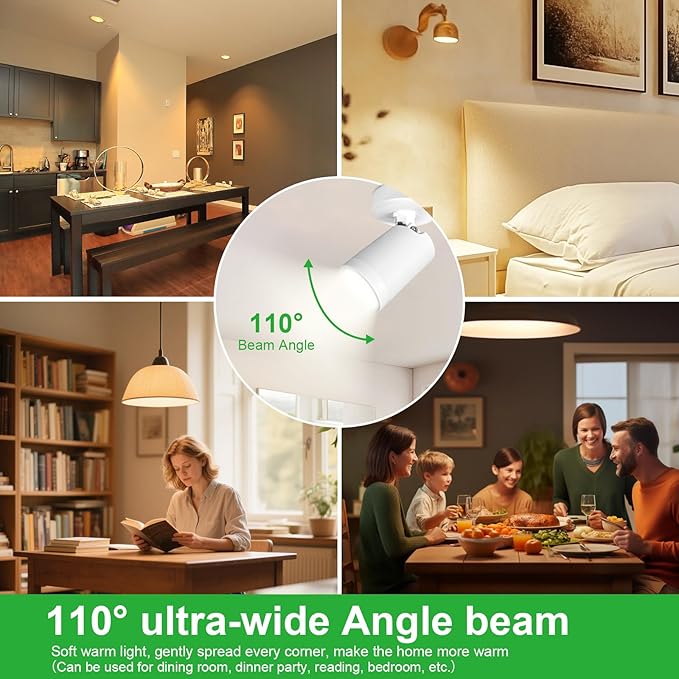 Dimmable GU10 LED Light Bulbs - 5W Energy-Efficient, 700 Lumens Soft White (3000K), 110° Flood Beam, Ideal Replacement for Halogen Bulb in Recessed & Track Lighting, 6-Pack