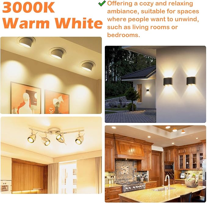 PAR38 Full Glass Commercial Grade LED Light Bulb, 14W=120W Equivalent 1450 Lumens 20000 Hours Classic Flood Light Bulbs, Dimmable Warm White 3000K 100Degree Beam Angle, 6-Pack