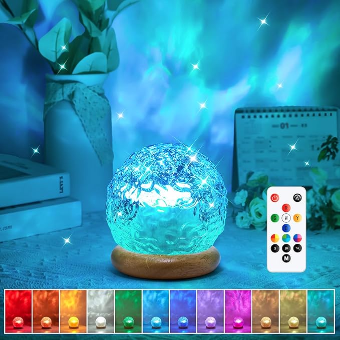 Teen Girl Gifts Trendy Stuff Ocean Lamps for Bedroom,18 Colors Northern Lights Projector Mood Lighting,Dimmable Night Light Projector Lights for Bedroom,Remote Aesthetic Room Decor for Teen Girls Gift