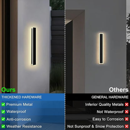 Modern Outdoor Wall Light, 2 Pack 31.5 Inch Long Outdoor Sconce Lights with Junction Box Cover, LED 3000K Exterior Sconce IP65 Waterproof Outside Light Fixtures for House Garage