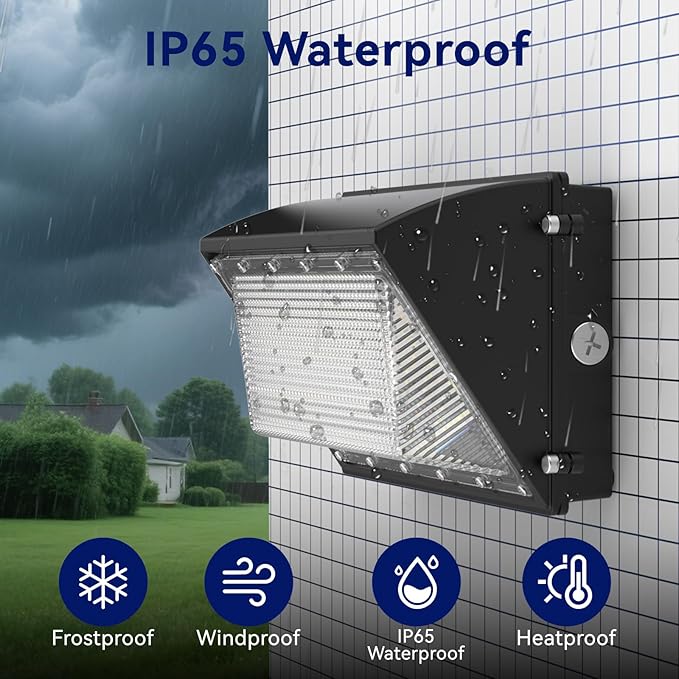 LED Wall Pack Light 120W, 18000LM 5000K Daylight, Outdoor Lighting with Dusk-to-Dawn Photocell, LED Wall Pack for Parking Lot, Warehouse, Yard, ETL Listed (120W - 1PACK)