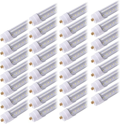 30 Pack 5FT T8 LED Tube Light Bulbs 48W Single Pin Fa8 Cap with Ultra Bright Dual-Row LEDs 6000K Daylight 5 Foot T10 T12 Fluorescent Replacement for Garage, Shop, Warehouse