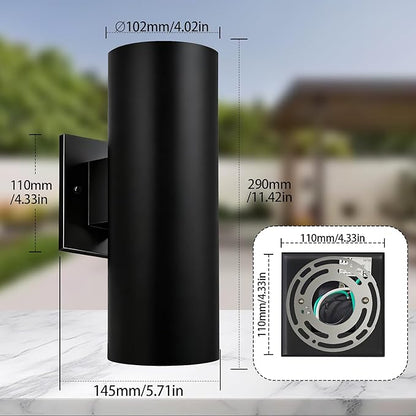Modern Outdoor Wall Lights,Stainless Steel, 23W 3000K Integrated LED Cylinder Up Down Wall Sconce Porch Lighting IP65 Waterproof Patio Wall Light Fixture for House Porch Entryway